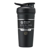 BlenderBottle Strada: bouteille en acier inox noir 24 oz, maintien du froid.