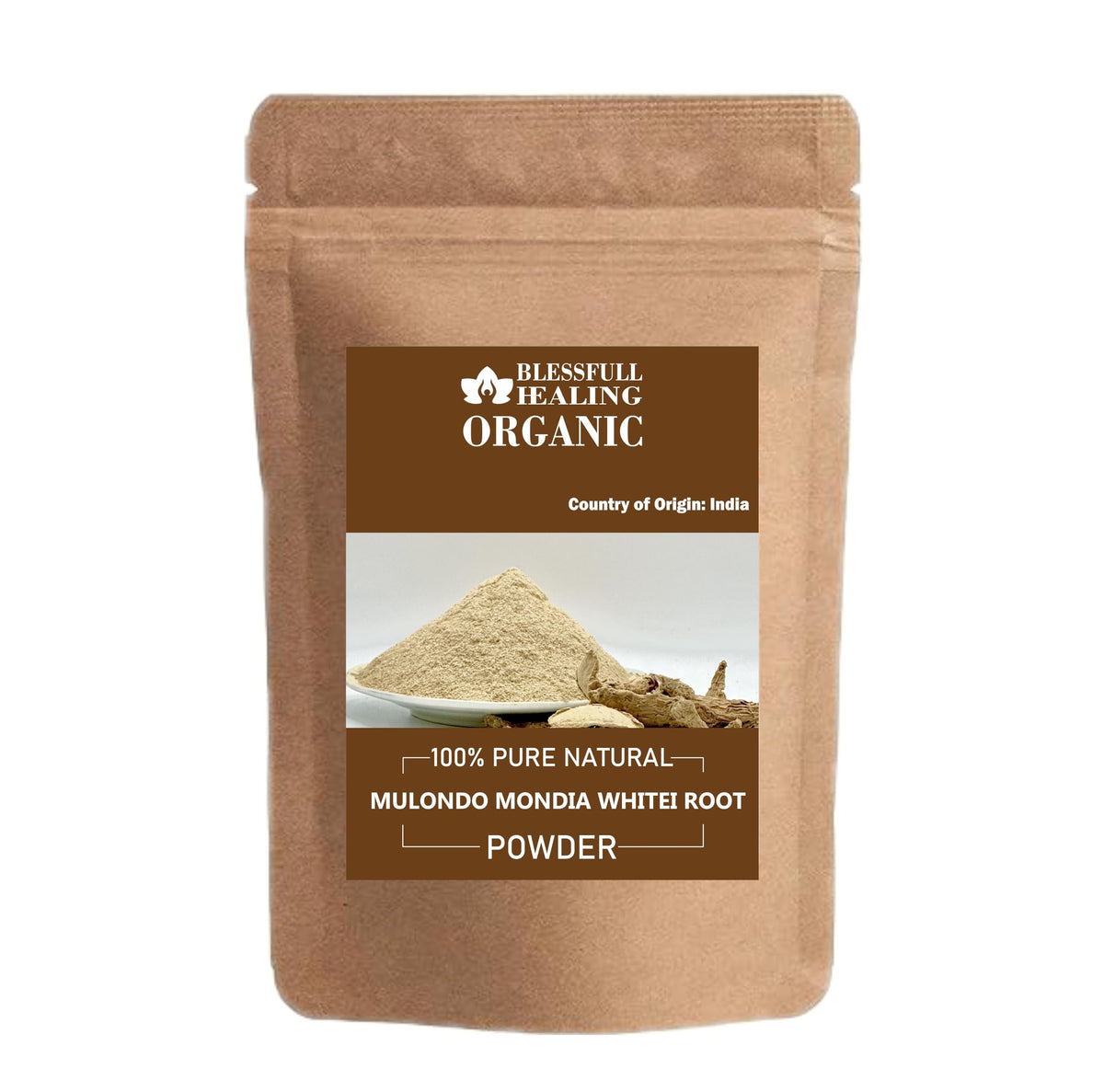 Poudre de racine Mondia Whitei Blessfull Healing dans un conteneur – usage quotidien
