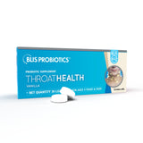 BLIS ThroatHealth: boîte de pastilles vanille, pratique pour le rituel quotidien.