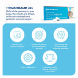 BLIS ThroatHealth: allergènes renseignés, lait présent en traces.