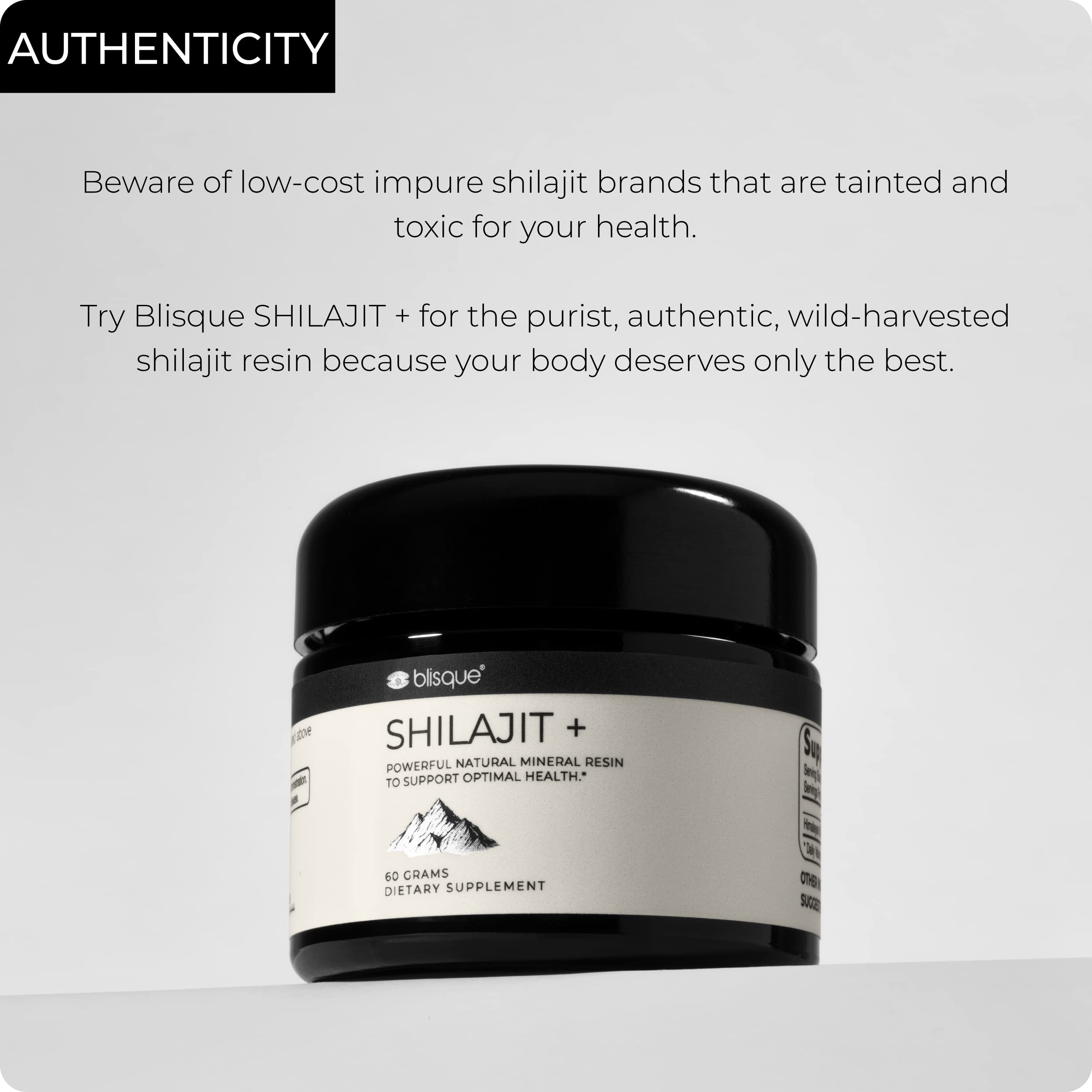 Blisque Shilajit résine—paysage himalayen et origine pure
