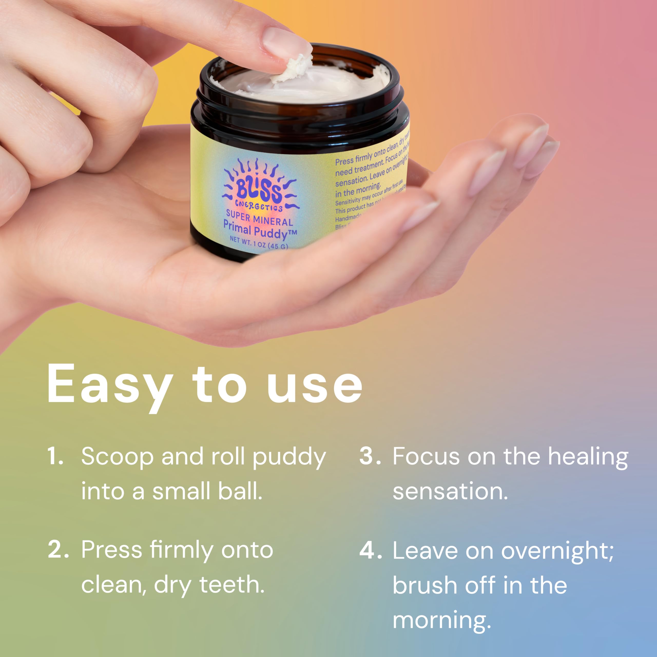 Ingrédients naturels: carbonate de calcium, perle et corail dans Bliss Energetics.