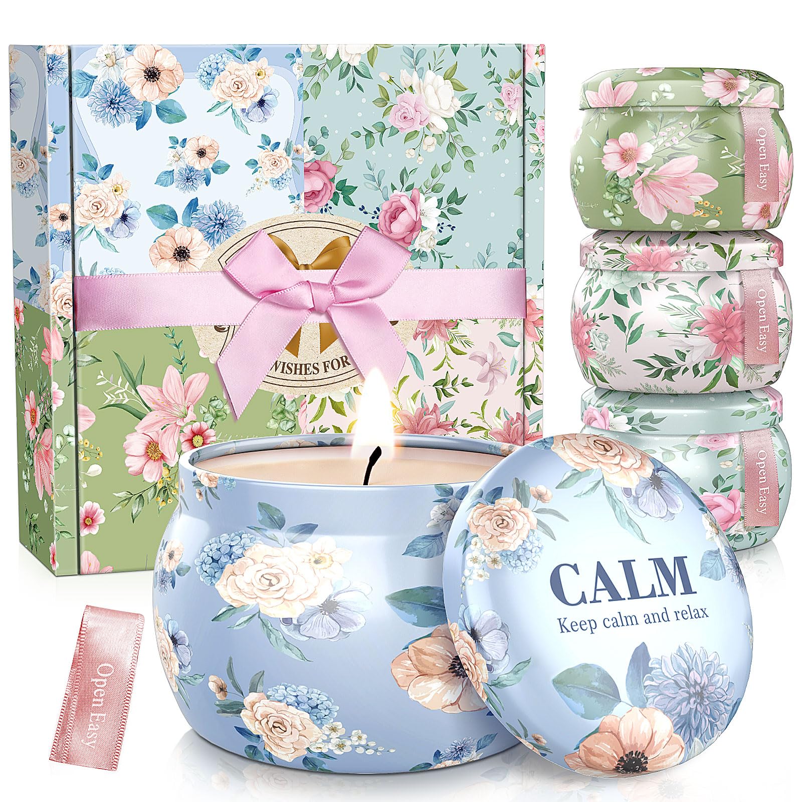 Bougies BlissfulOasis, ensemble quatre parfums pour une ambiance chaleureuse à la maison.