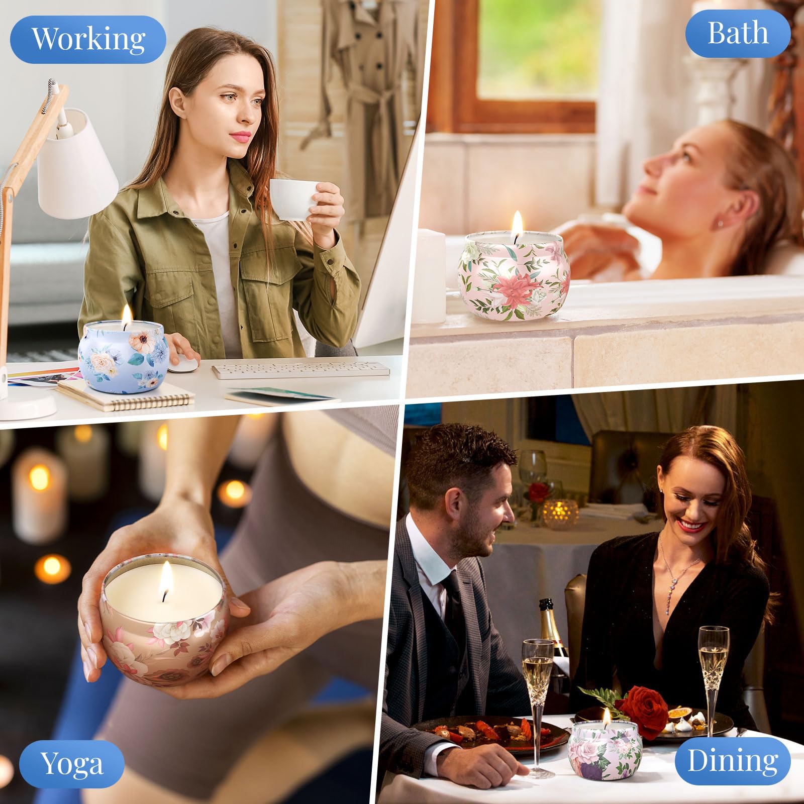 Parfum doux et raffiné BlissfulOasis adapté au bureau et au salon.