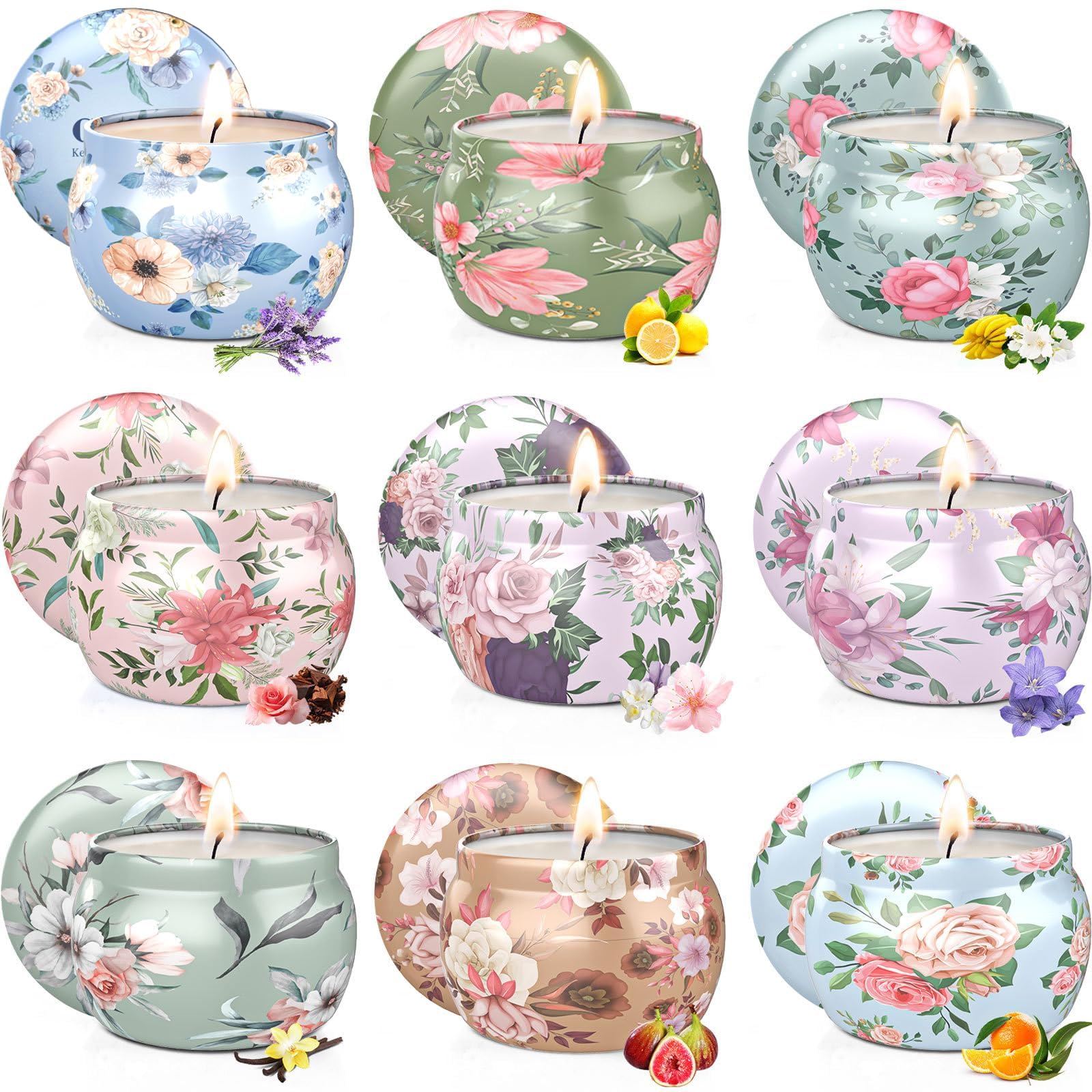 Bougies BlissfulOasis ensemble, parfums variés pour ambiance relaxante.