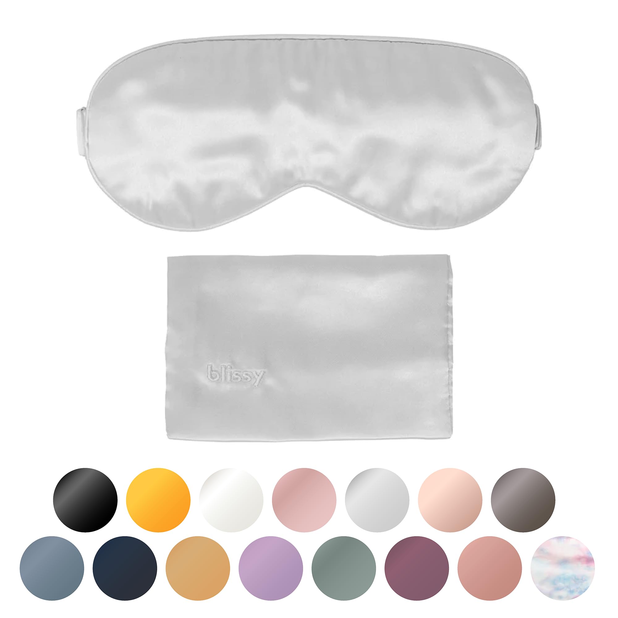 Masque BLISSY en soie pure pour obscurité totale, douceur et confort.