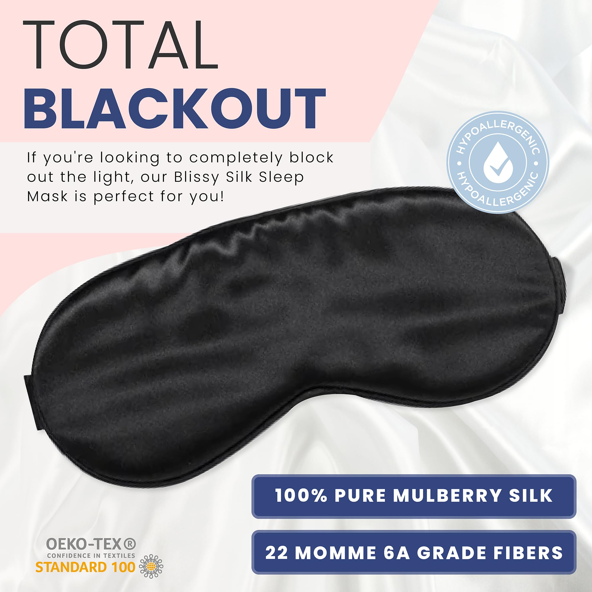 Blissy masque soie Confort tête contour ergonomique pour un port léger et agréable
