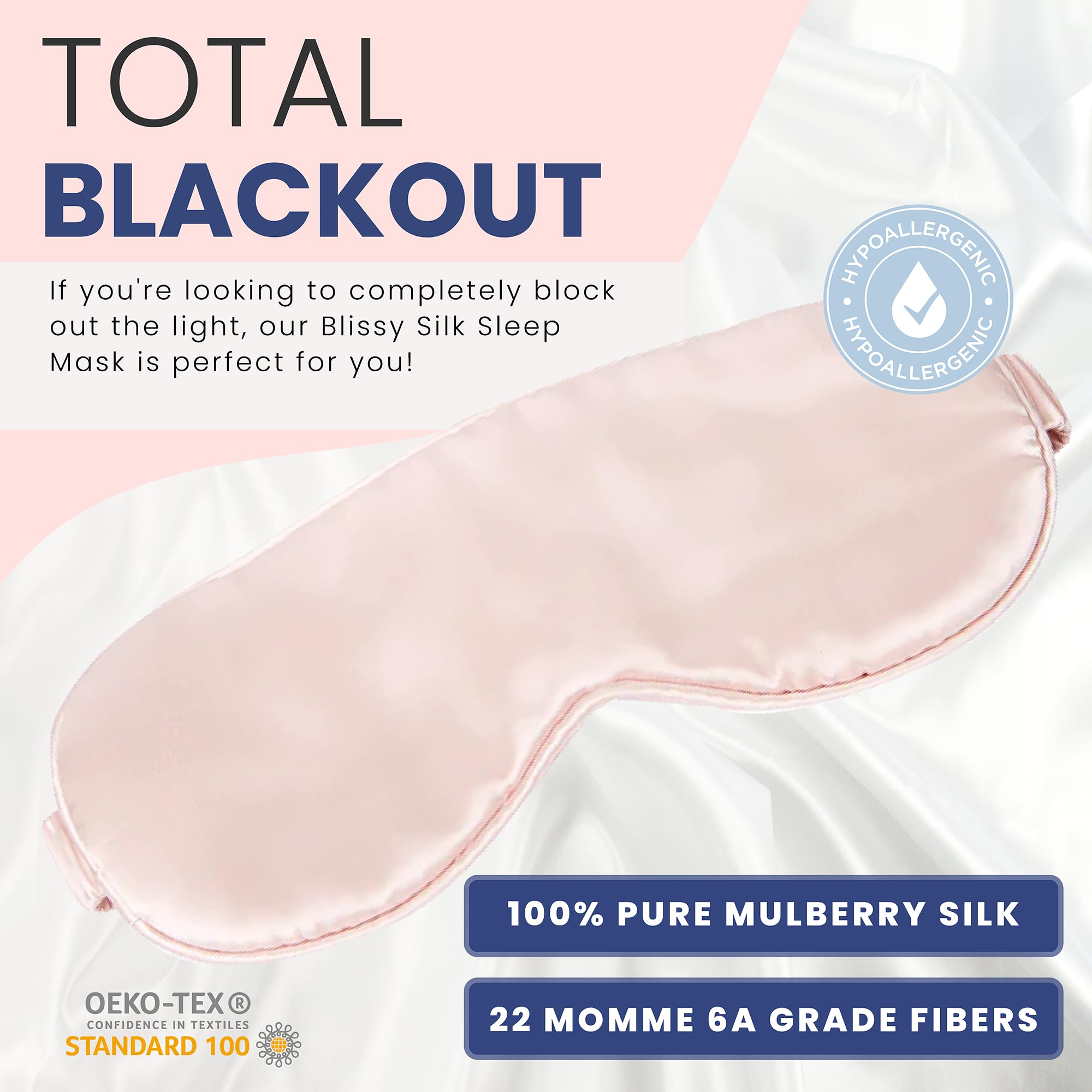 Masque BLISSY - vue latérale: couverture des yeux et blackout