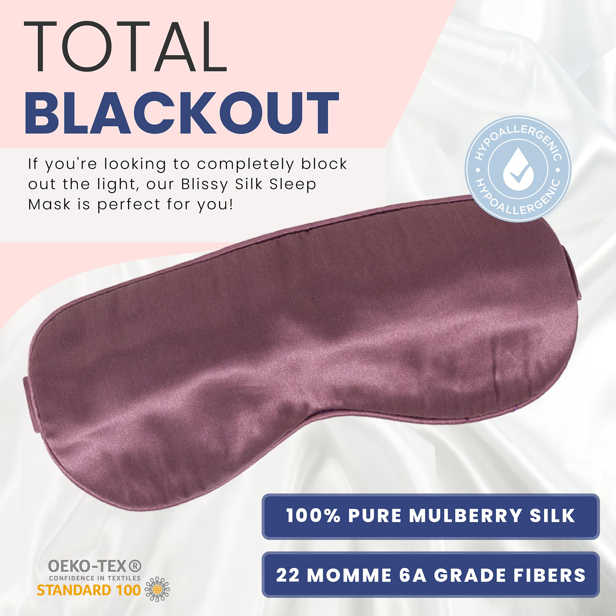 Blissy masque de sommeil obscurité totale pour des nuits calmes.