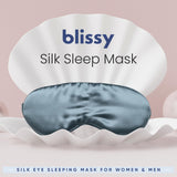 Blissy masque-sommeil soie ardoise - usage nocturne pour dormeurs latéraux.