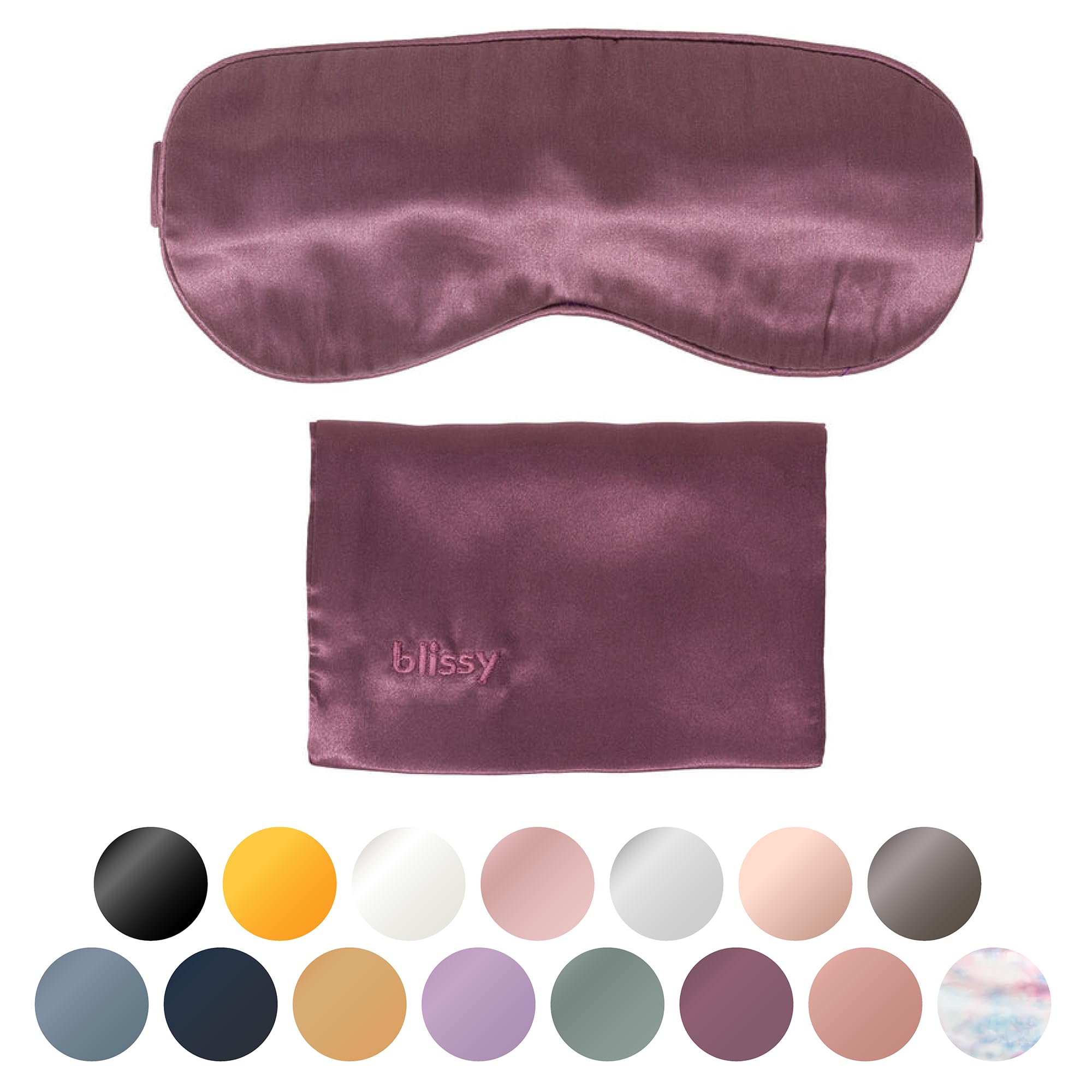 Blissy masque de sommeil en soie de mûrier, texture douce et peau hydratée.
