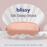 Masque BLISSY en soie rose – parfait en voyage et peaux sensibles.