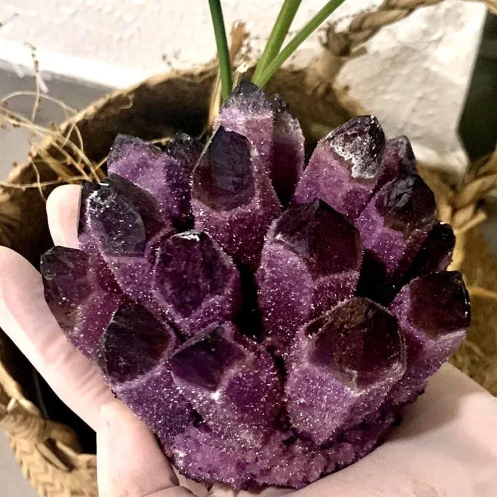 BLOCKv Améthyste brute, pièce de collection minérale, idéale pour méditation.