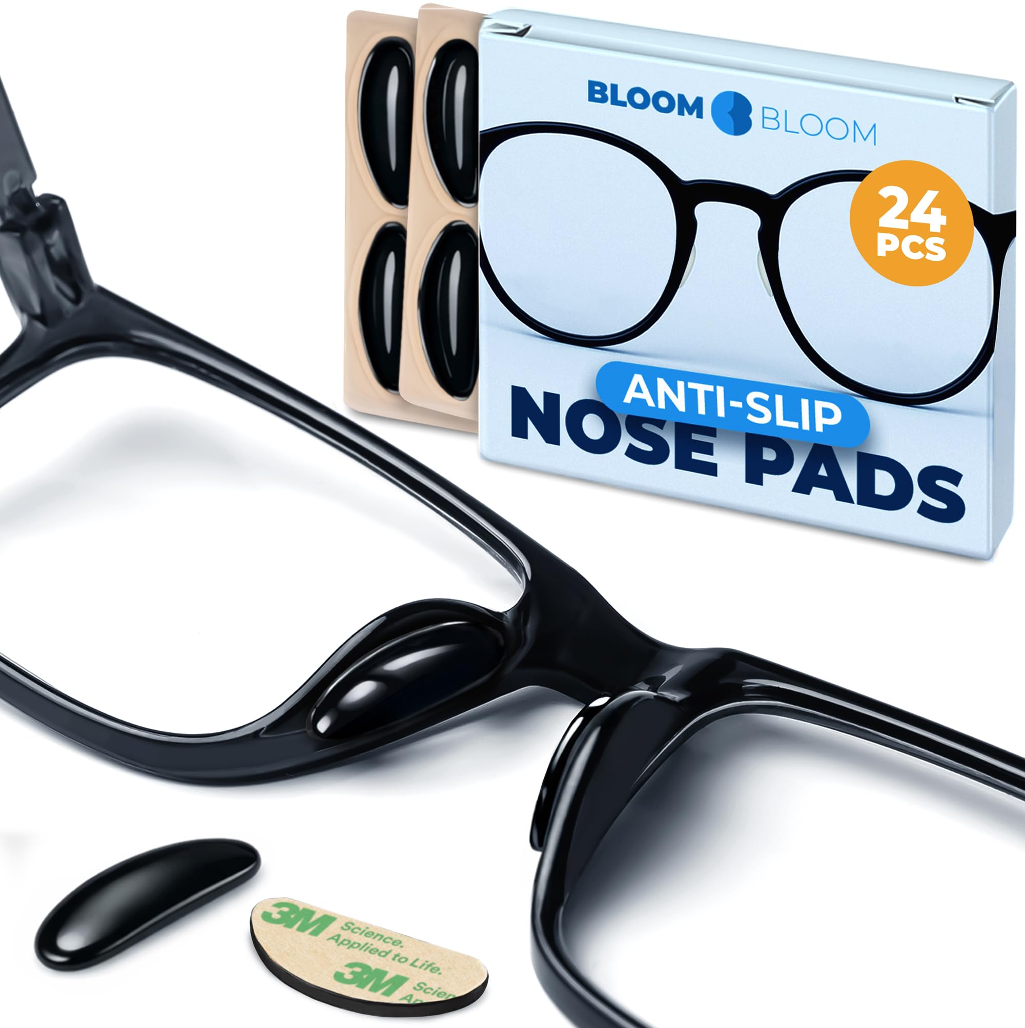 BLOOM & BLOOM embouts nez noirs en silicone pour lunettes, adhérence durable.