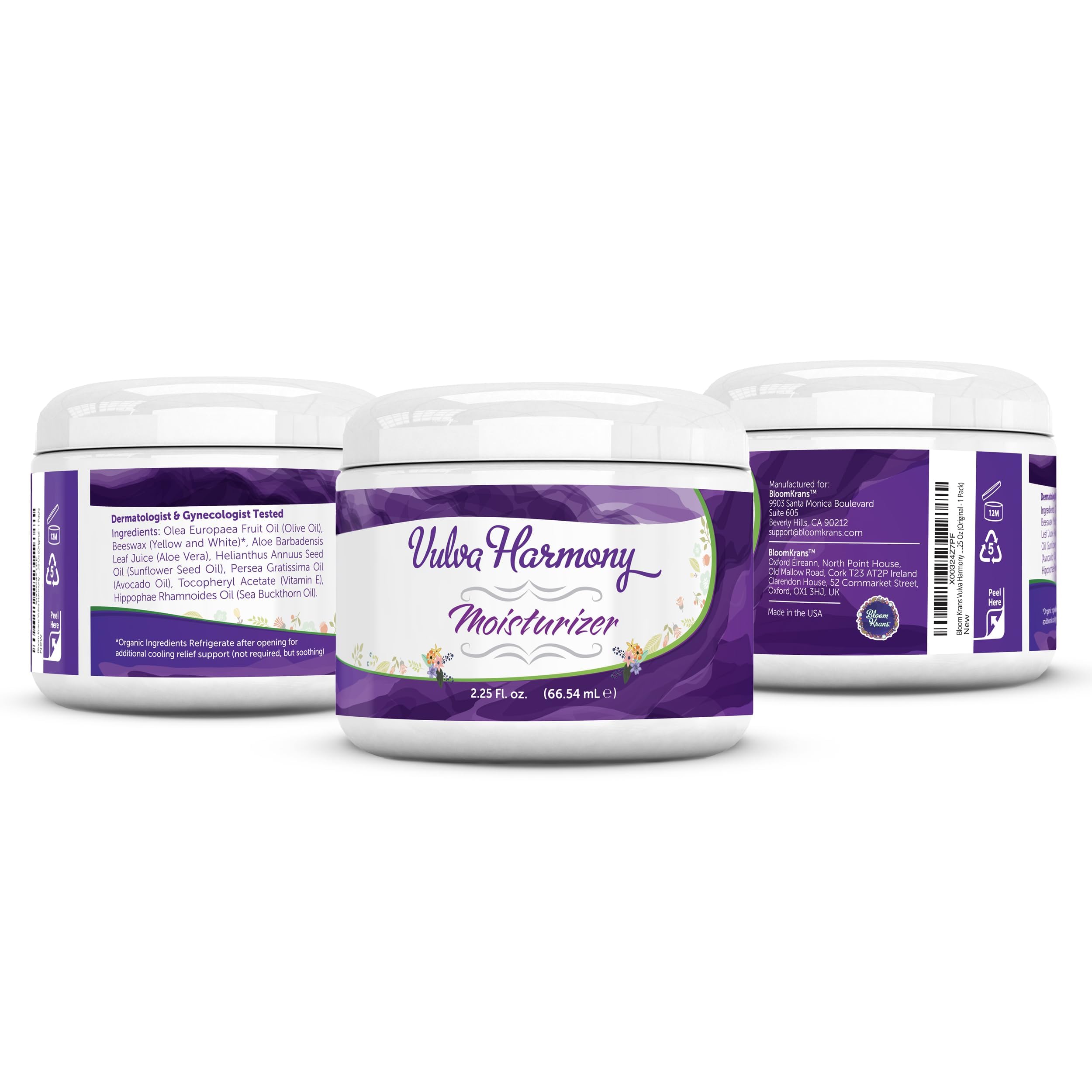 Hydratation adaptée pendant la ménopause avec Bloom Krans Vulva Harmony.