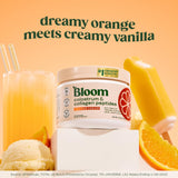 Poudre Bloom Nutrition Colostrum Bovin Orange Crème avec doseur facile dans les boissons