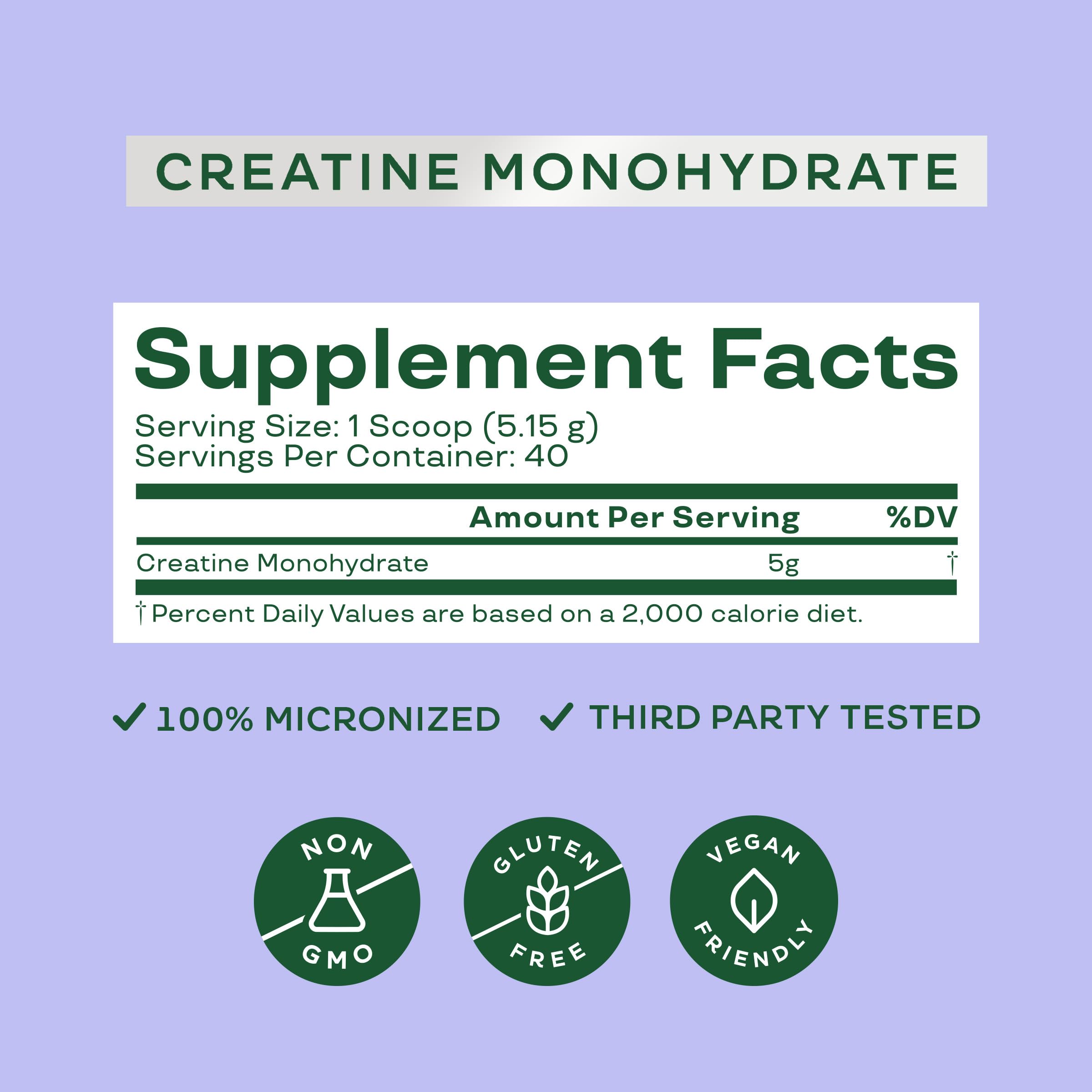 Bloom Nutrition Creatine Monohydrate, dissolution rapide dans l’eau pour une prise facile.