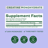 Bloom Nutrition Creatine Monohydrate, dissolution rapide dans l’eau pour une prise facile.
