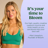 Bloom Nutrition Creatine Monohydrate, emballage compact idéal pour sac de sport.