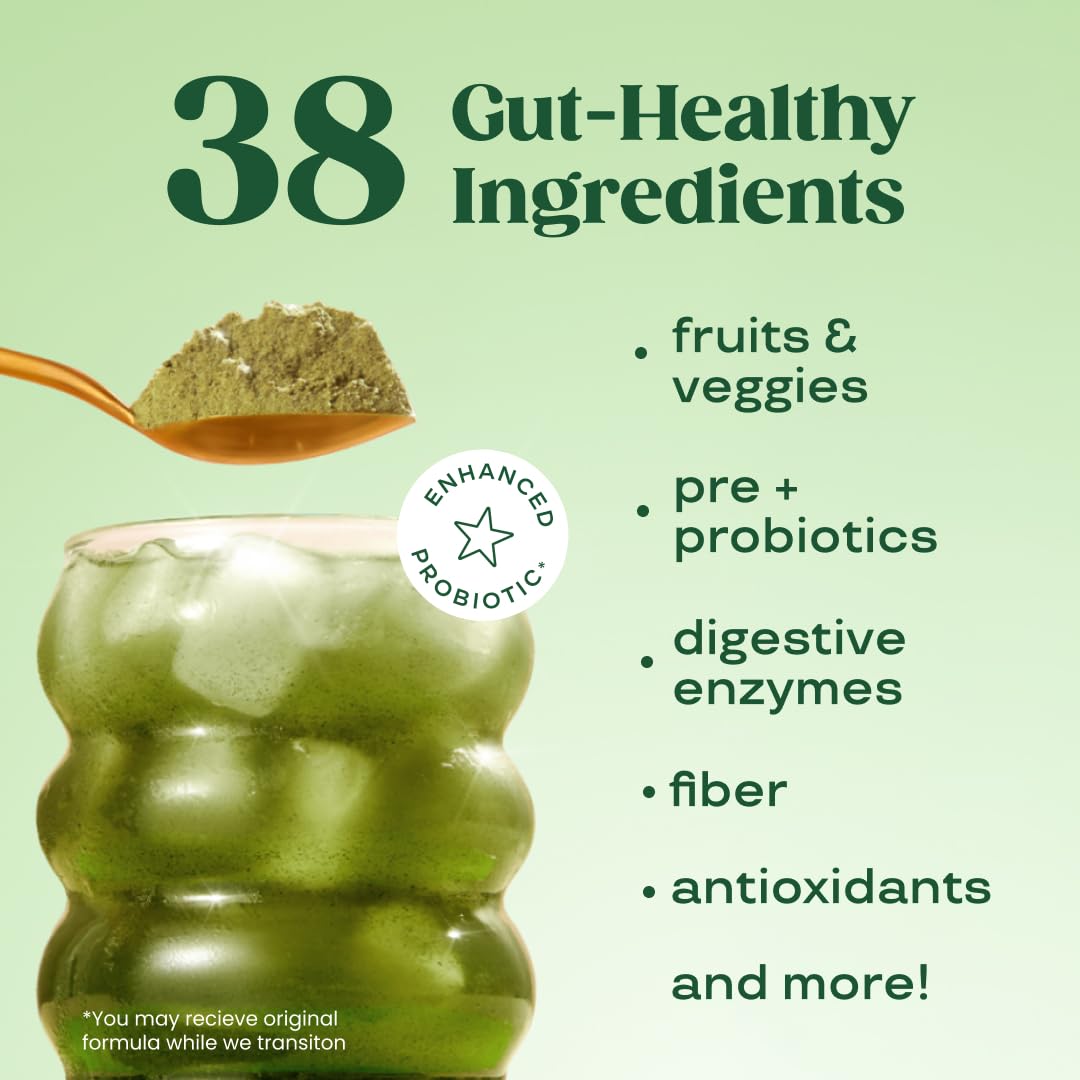 Bloom Nutrition Greens poudre doseur-cuillère pratique pour dose quotidienne.