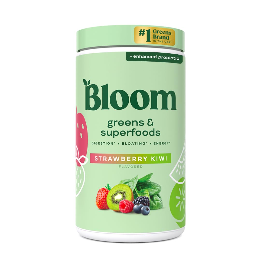 Bloom Nutrition Poudre — boîte, soutien quotidien en légumes et super-aliments.