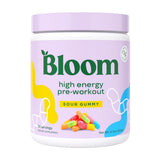Bloom Nutrition Pre Workout, bouteille prête au goût acidulé.