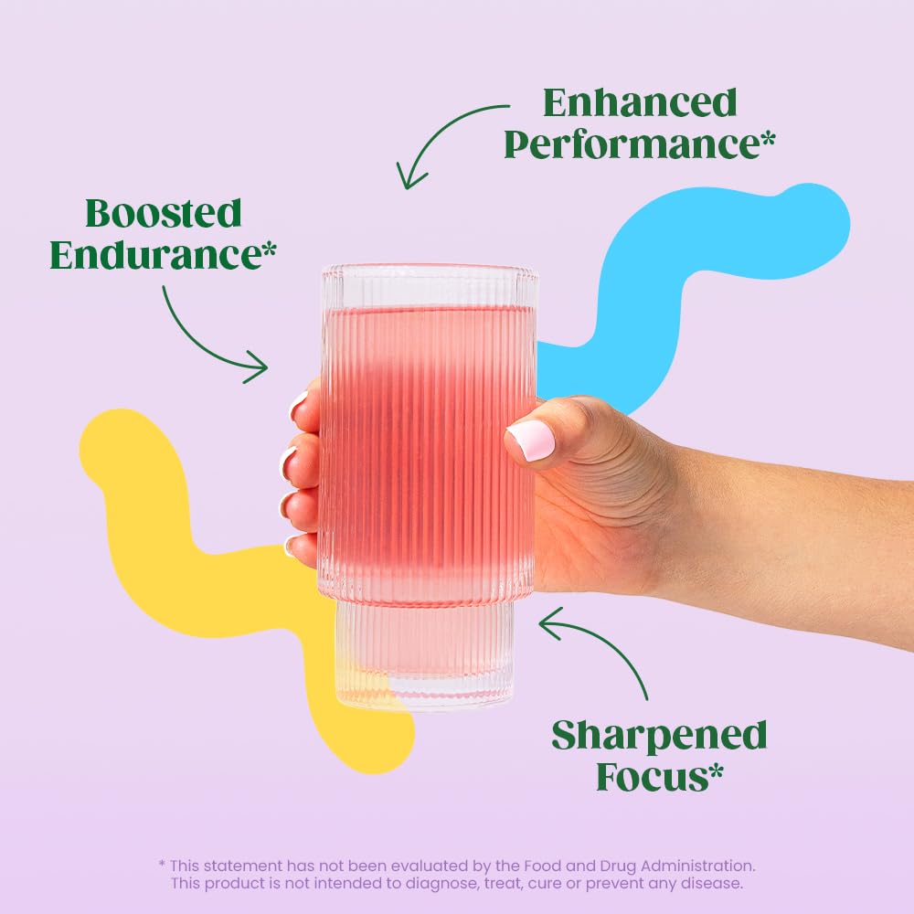 Bloom Nutrition Pre Workout, poudre énergie sans sucre ajouté, goût agréable.