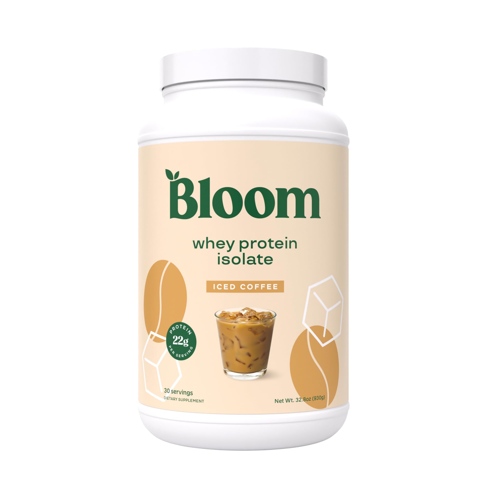 Bloom Nutrition protéine isolatée de lactosérum en gobelet café glacé pour récupération après effort