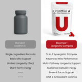 Bloomeo Urolithin A : coQ10 et resveratrol pour la protection antioxydante.