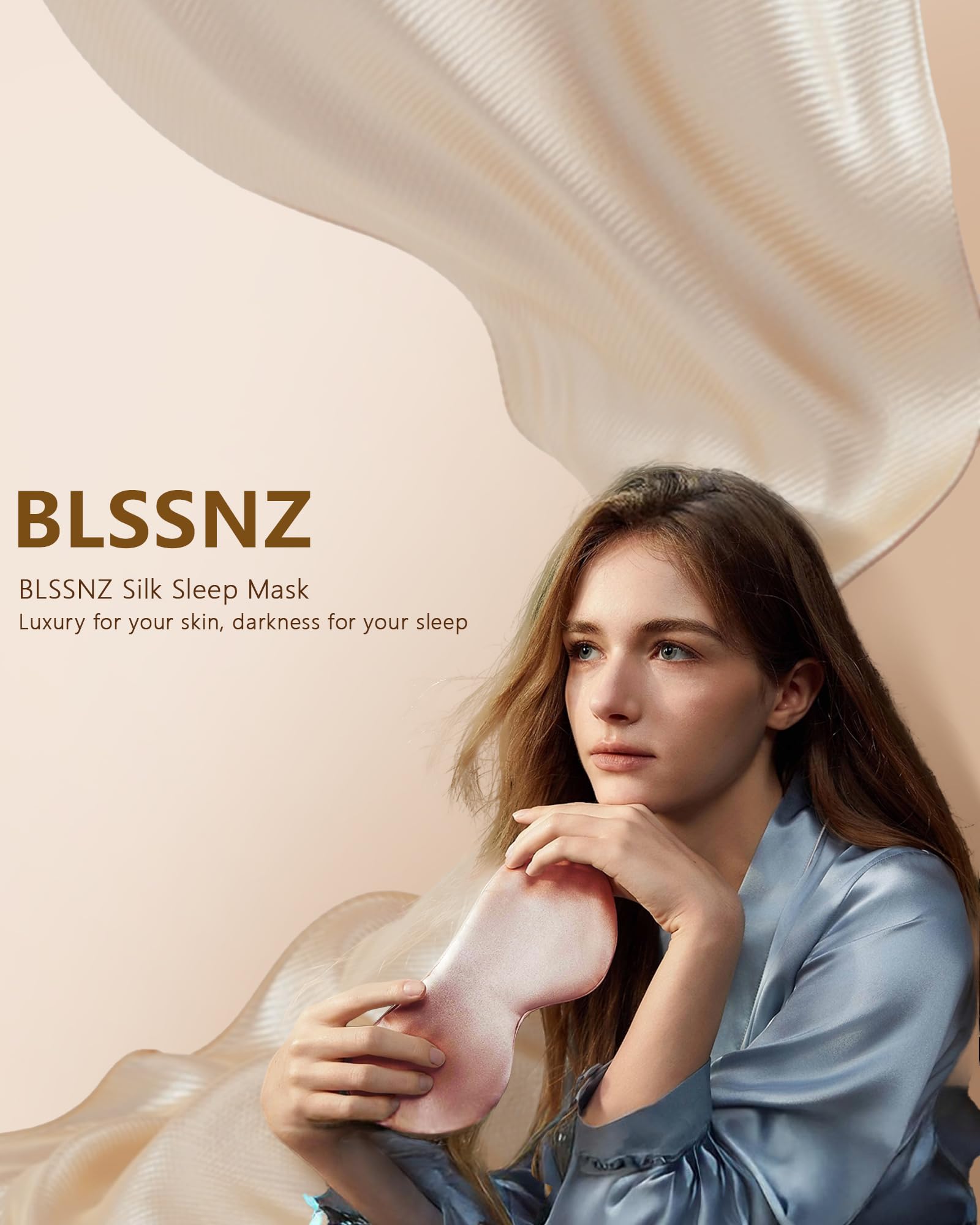 BLSSNZ masque-sommeil-soie-rose-coffret, emballage cadeau élégant.