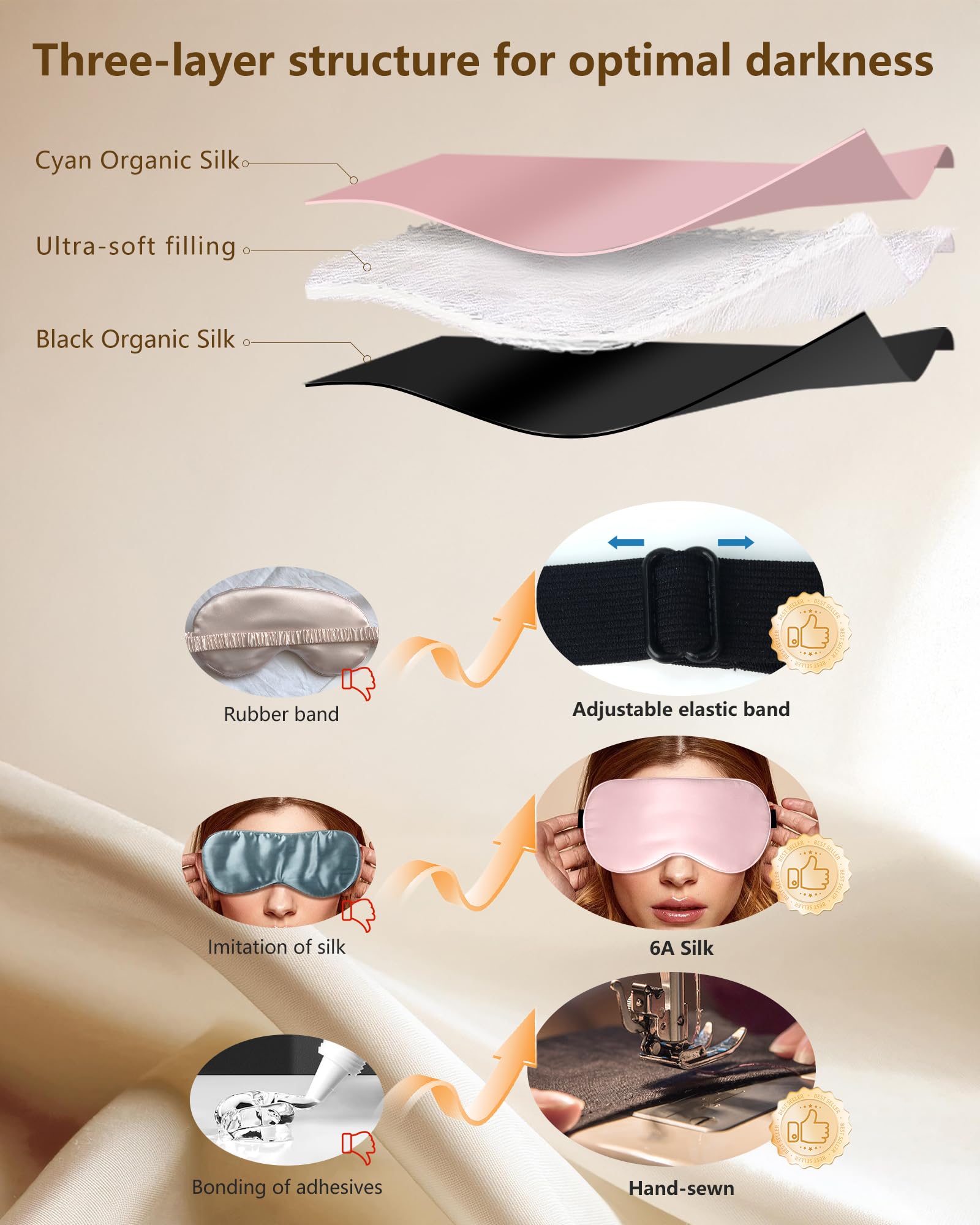 BLSSNZ masque-sommeil-soie-rose-détails d'entretien et lavage.
