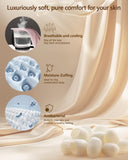 BLSSNZ masque-sommeil-soie-rose-face-douceur, surface lisse pour la peau.
