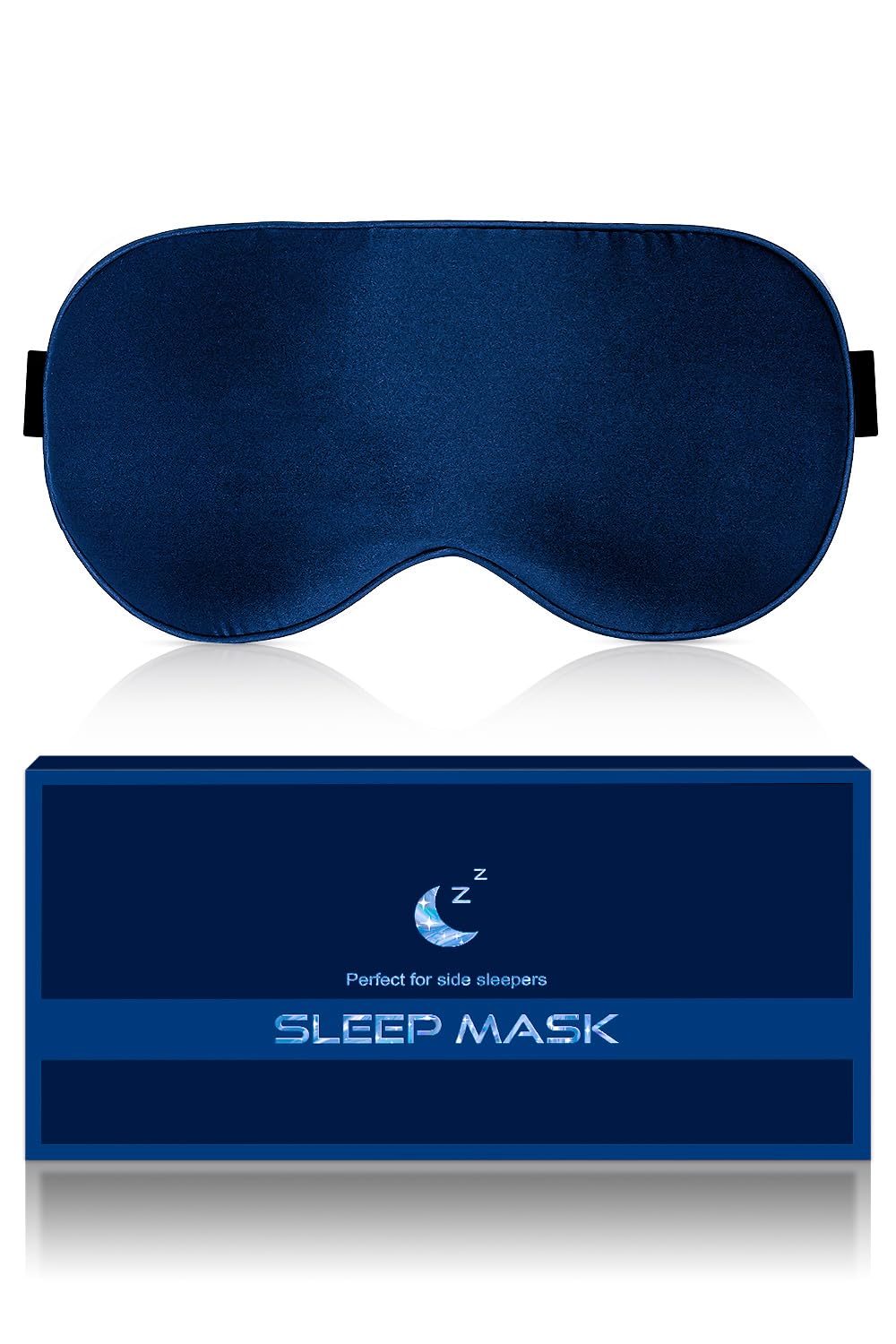 BLSSNZ masque yeux en soie Mulberry bleu nuit pour obscurité douce et sommeil paisible.