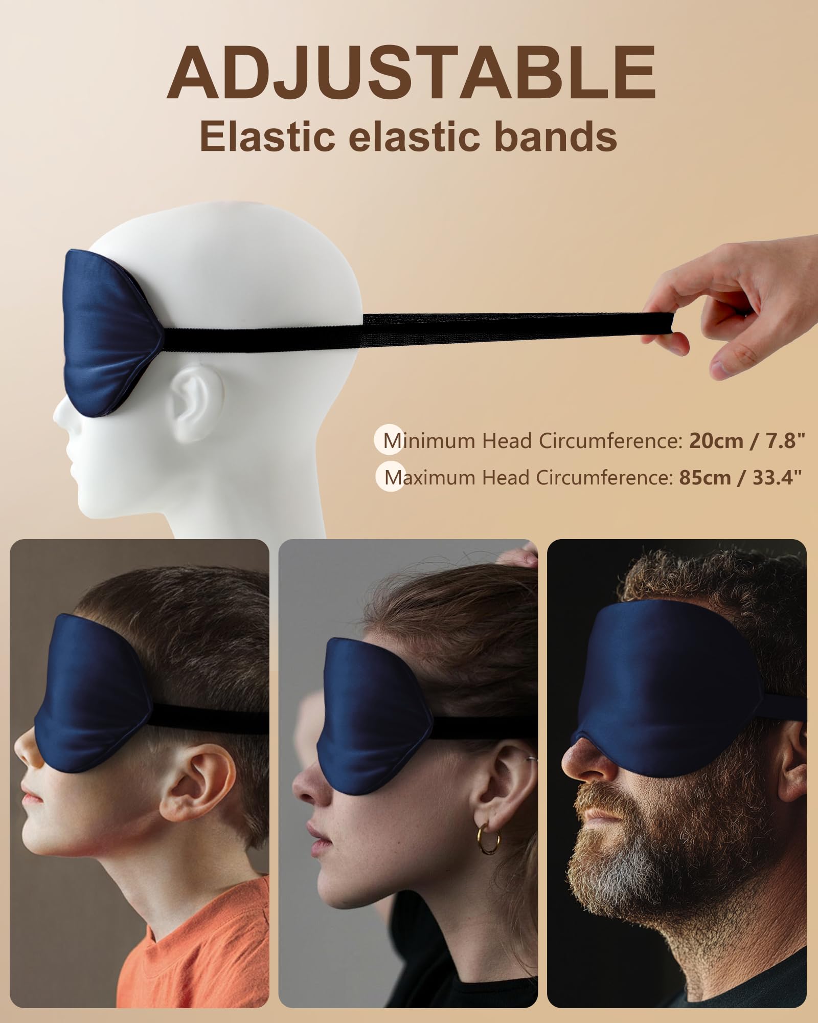 BLSSNZ masque yeux grande taille, réduit les fuites de lumière pour mieux dormir.