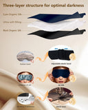 BLSSNZ masque yeux voyage bleu marine, idéal pour avion et repos rapide.