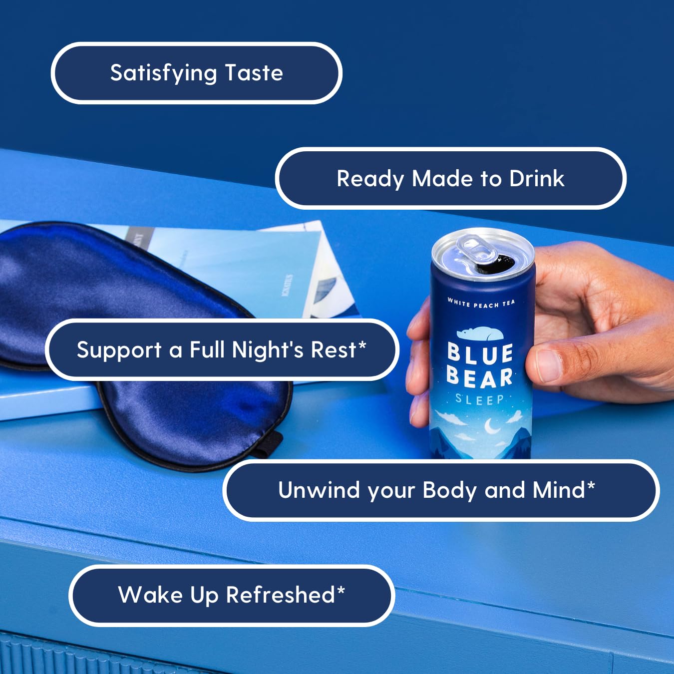 Blue Bear Emballage élégant: packaging soigné qui attire l’attention au rayon bien-être.