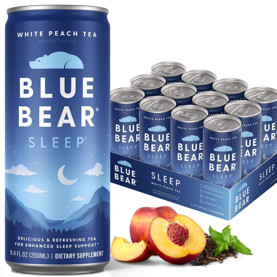Blue Bear Mélatonine: boisson sommeil en bouteille pour une détente avant le coucher.