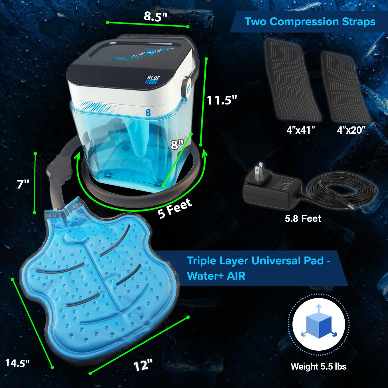 Blue Cube niveau de glace visible pour un remplissage précis