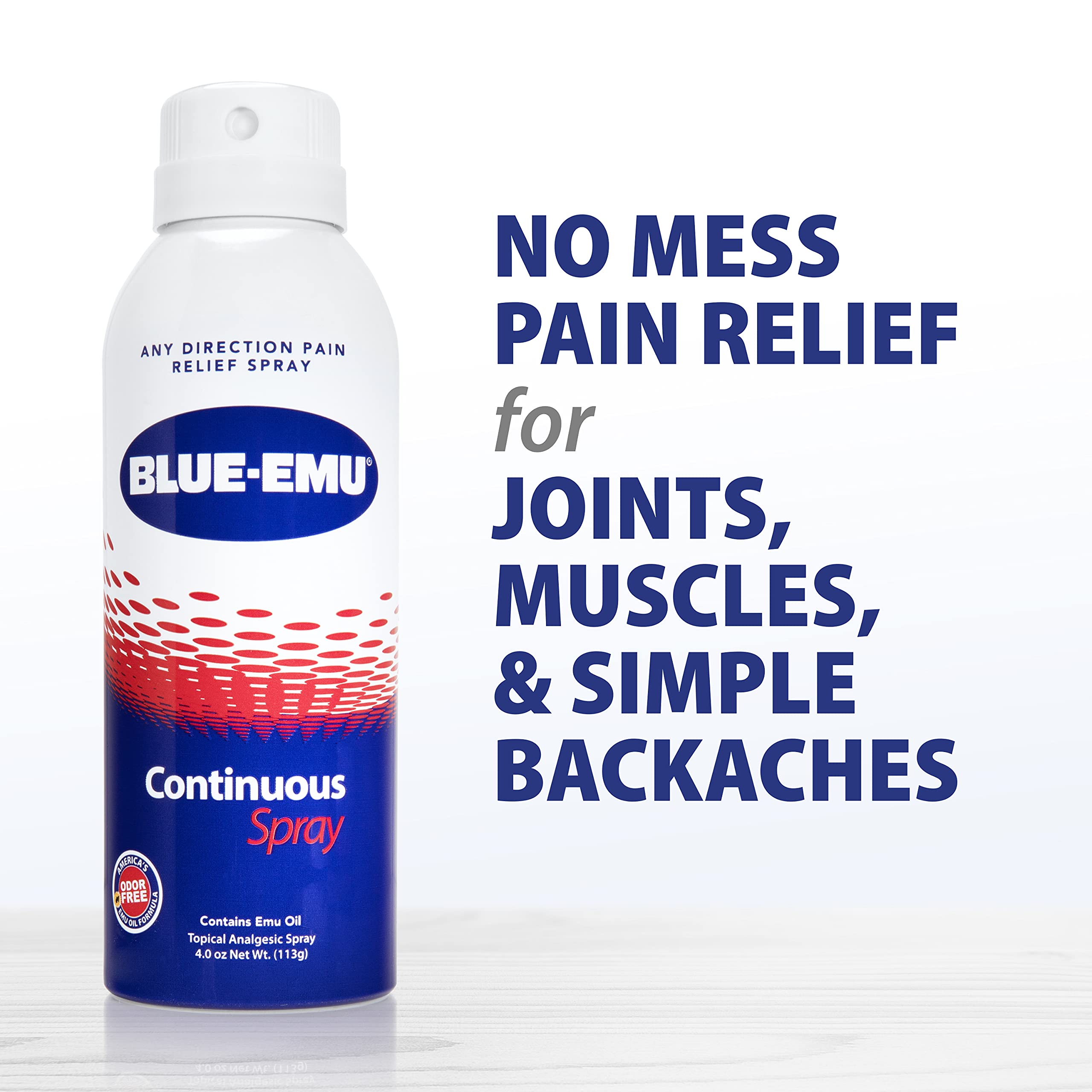 BLUE-EMU formule-sans-residu, s'applique sans fini gras pour rester active.