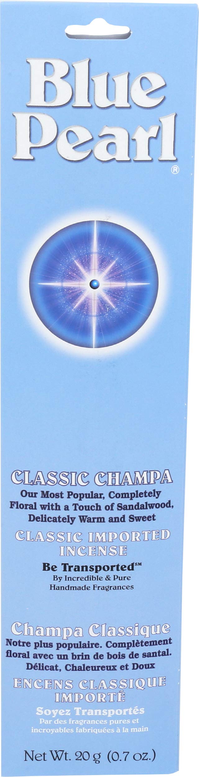 Blue Pearl Classic Fragrance Incense emballage 20 g pour une ambiance apaisante.