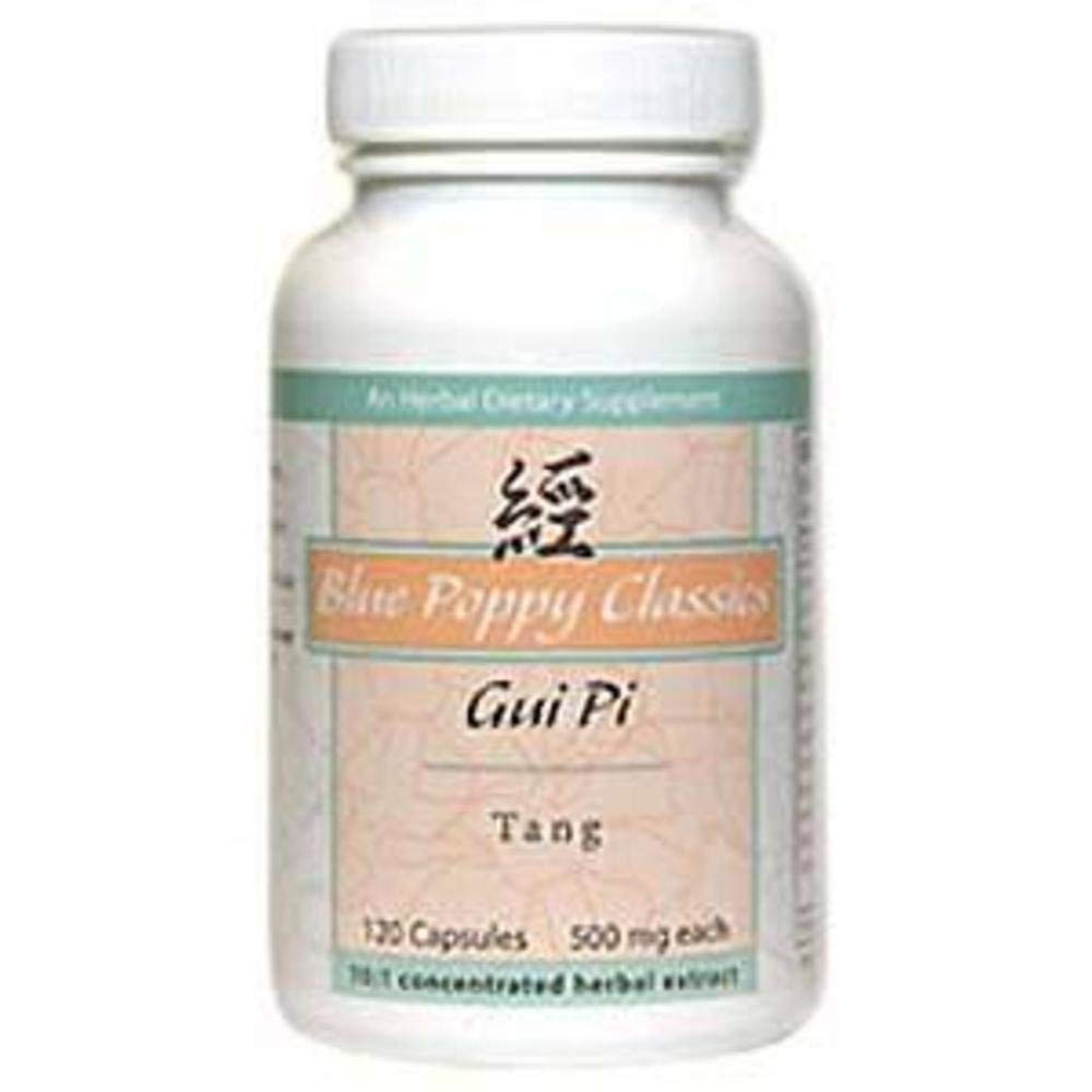 Blue Poppy Gui Pi Tang, capsules 500 mg, soutien potentiel bien-être et équilibre.