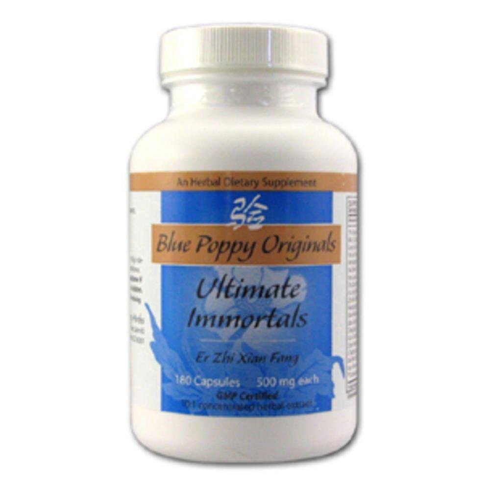 Blue Poppy Immortels Ultimes - bouteille et capsules, soutien quotidien potentiel