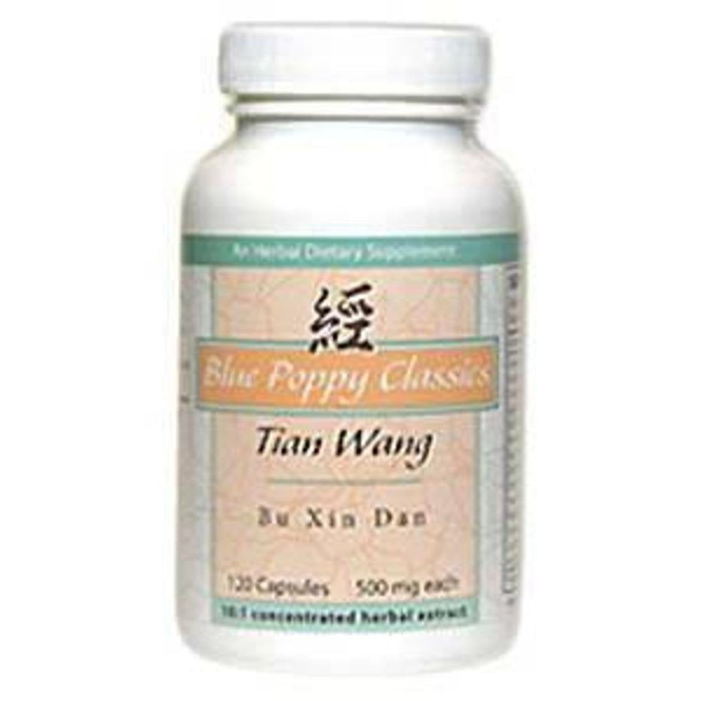Blue Poppy Tian Wang Bu Xin Dan – boîte de 120 capsules, soutien potentiel à l’équilibre et au sommeil.