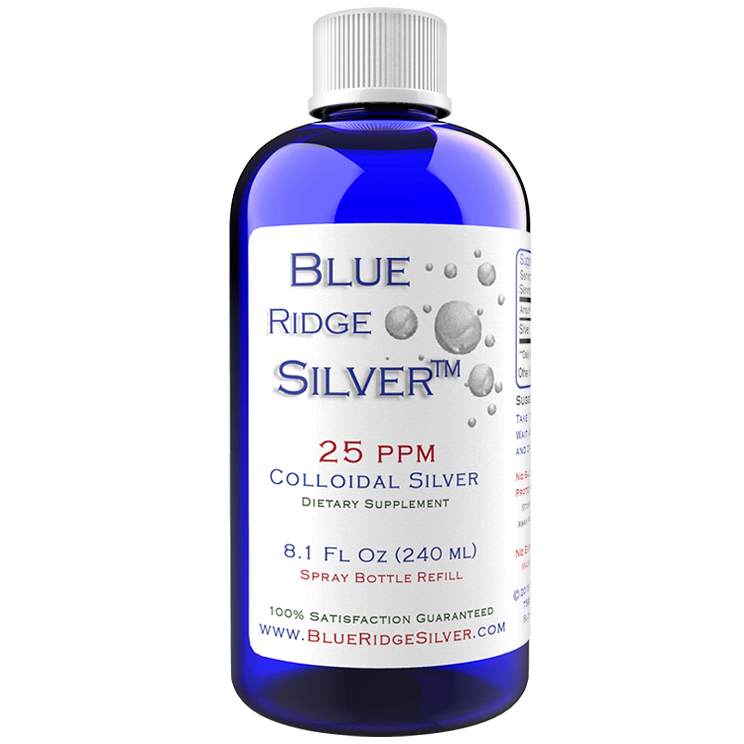 Blue Ridge Silver bouteille 8 oz prête à l’emploi pour usage quotidien.