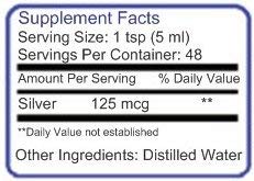 Étiquette Blue Ridge Silver sans BPA affichant une formule pratique.