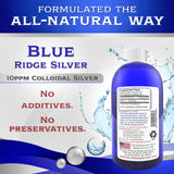 Blue Ridge Silver — Emballage PETE sans BPA, stockage sécurisé et recyclable.
