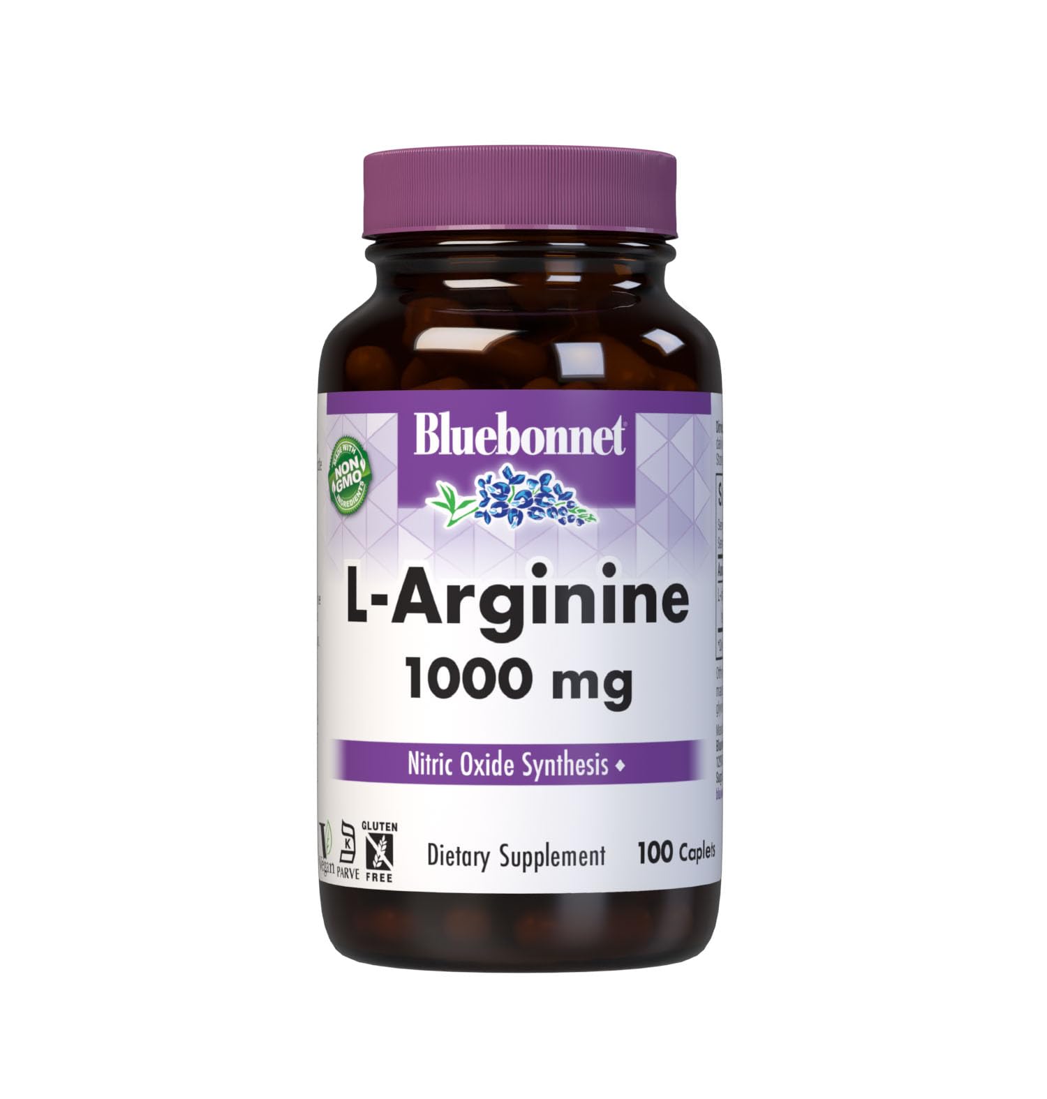 Capsules végétales BlueBonnet L-Arginine 1000 mg, facilité d'ingestion.