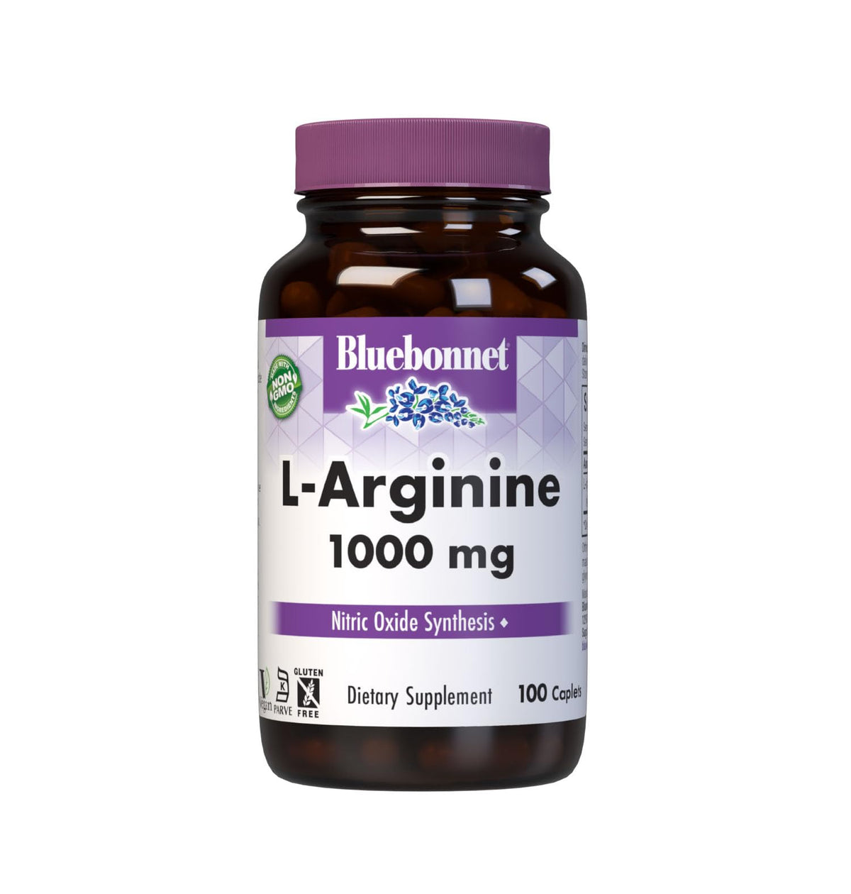 Capsules végétales BlueBonnet L-Arginine 1000 mg, facilité d'ingestion.
