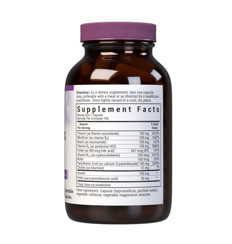 Étiquette BlueBonnet B Complex Complet, informations nutritionnelles visibles.