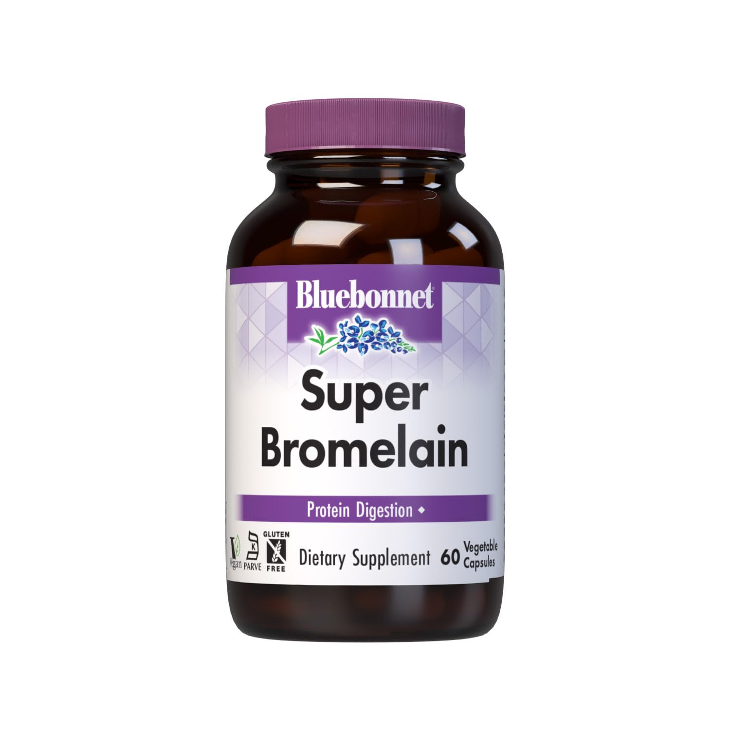 BlueBonnet Bromélaïne en bouteille, soutien digestif doux.